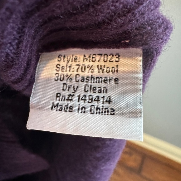 NWT Johnny Was Mishika Waffle Pullover Med Wool/Cashmere Purple Sweater - Picture 8 of 8